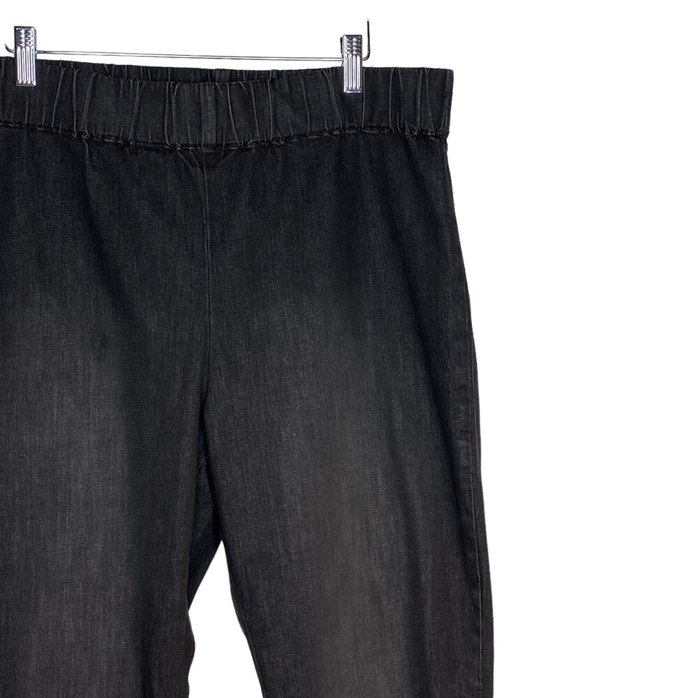 Soft Surroundings Black Bling Pants Elastic Waist Pull On Sz L? See Measurements - Picture 3 of 6